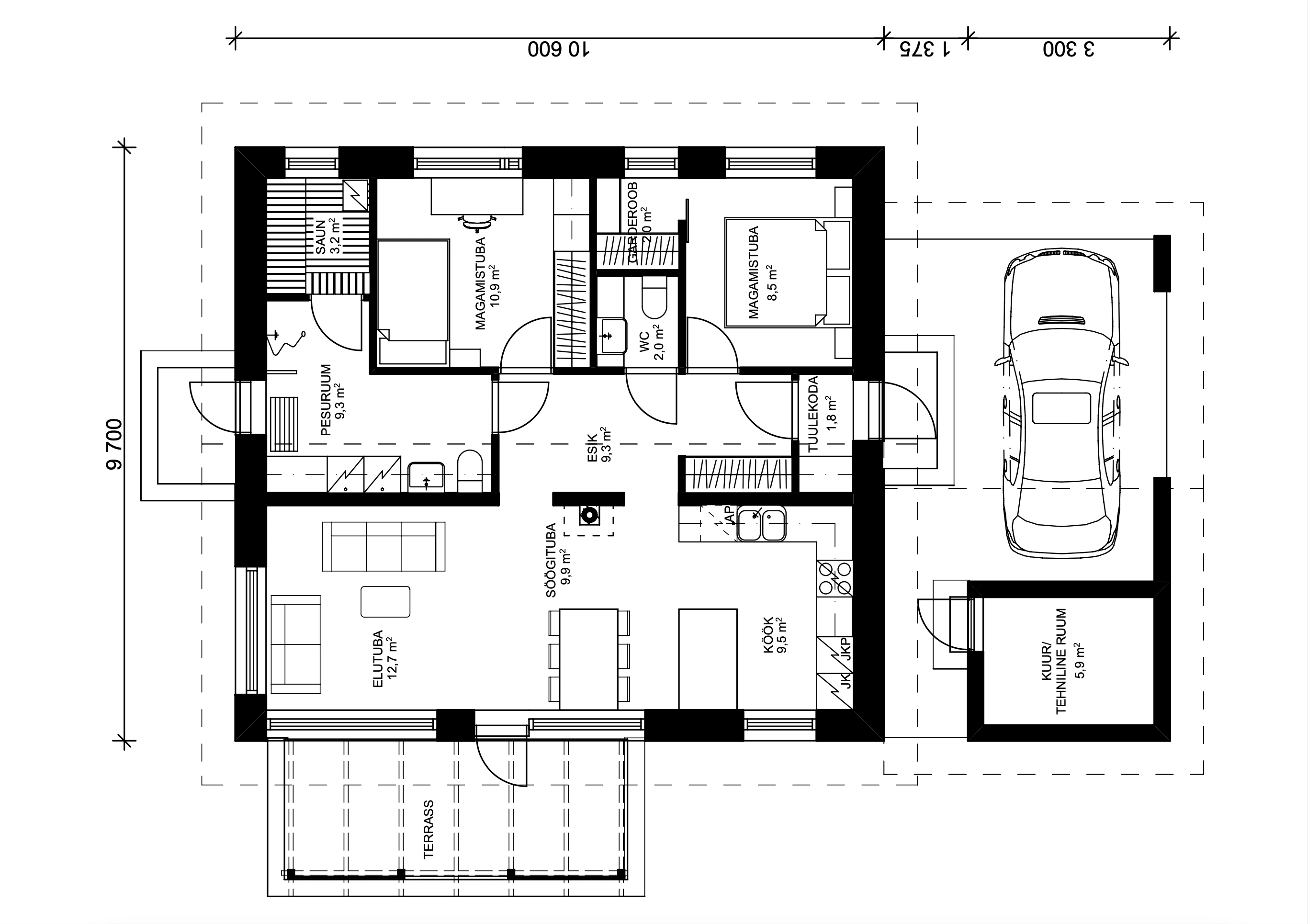 Eramu põrandaplaan 85 m2